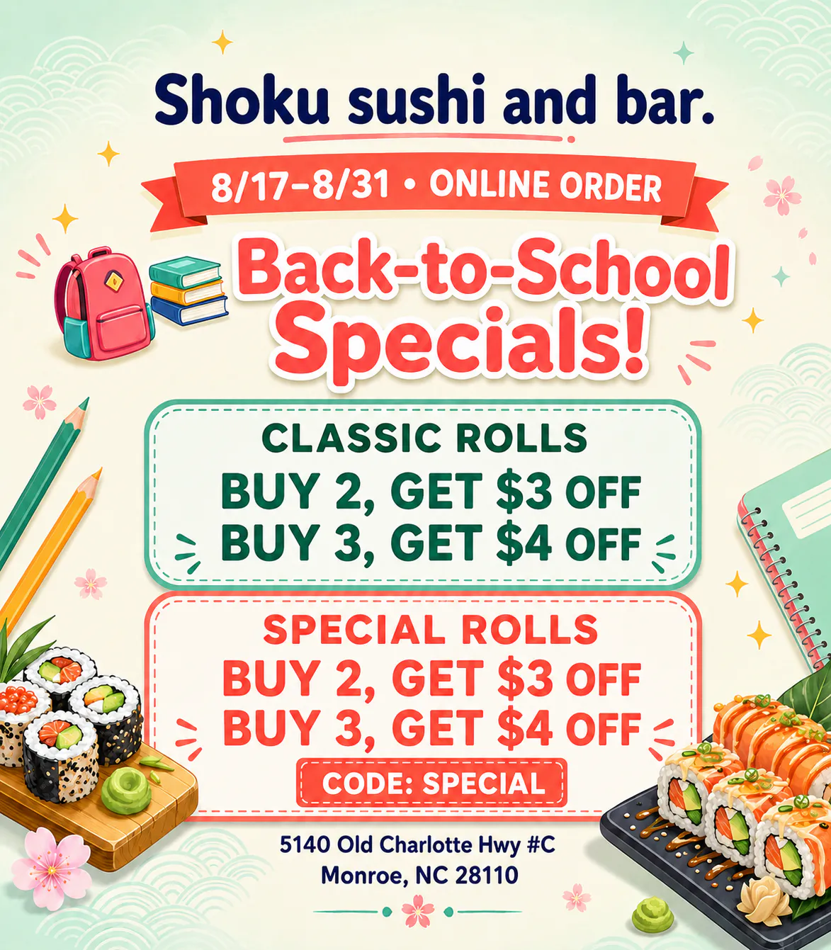 🎒📚 Back-to-School Specials!